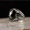 Chenrui jóias transfronteiriças estilo europeu e americano popular padrão retrô preto zircão anel de fábrica de jóias atacado anel homens
