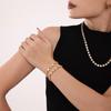Pulseira Sugar Nova Zircônia Gipsofila Feminina Aço Inoxidável PVD Banhado a Ouro 18K Cor Preservada Ouro Verdadeiro Atacado de Joias Transfronteiriças