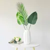 Venta caliente de Amazon hojas tropicales artificiales flores plantas verdes con césped floral decoración del hogar manualidades de plantas verdes