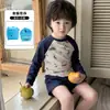 Traje de baño coreano de dos piezas para niños, nuevo traje de baño de manga larga protector solar de secado rápido, conjunto de natación de verano