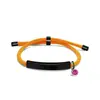 Pulseira de Corda de Mão Multicor Transfronteiriça Europeia e Americana Material em Branco Pronto para Uso Acessórios de Diamante Roxo Rosa Gravação Presente Pulseira de Aço Inoxidável