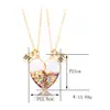 Collar de aceite de goteo de polvo para niños transfronterizo nuevo conjunto de collares BFF para mejores amigos collar con imán collar de amor para pareja