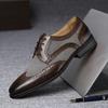 Zapatos Casuales de Cuero para Hombre con Imitación de Patrón Piedra de Perro Moda Brogue Transfronterizos