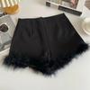 Pure Desire Style Hot Girl Design Sense Niche Cintura alta Slimming Fur Rust Shorts de perna larga Feminino 2024 Outono e Inverno Novas Botas de chegada