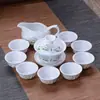Conjunto de chá de cerâmica azul e branca, infusor de chá doméstico, gaiwan Kung Fu, conjunto completo de xícaras de chá simples, loja de fábrica atacadista transfronteiriça