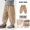 Calça Europeia Masculina Inverno Plus Veludo Bebê Engrossada 2026 Nova Calça Longa Roupa Infantil Calça de Algodão Infantil Roupas de Inverno Calça de Moletom