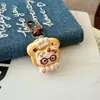 Lindo Llavero de Gato Kt Tostada Juguete de Comida Adorno Colgante de Tarta de Natillas Decoración para Mochila de Estudiante Pareja
