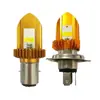 Luces de motocicleta, faros LED para vehículos eléctricos, súper brillantes, modificados, con focos de lente de alta intensidad H4 de doble o triple garra de 12V incorporados