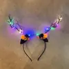 Novo adereço de cabeça luminoso de Halloween e Natal, grampo de cabelo, tiara de abóbora, presilha de cabelo, tiara para fotos, acessórios de cabelo para mulheres