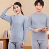 Nuevo Set de Ropa Interior de Algodón Suave de Terciopelo de Color para Jóvenes de Otoño e Invierno para Niños y Niñas Grandes Set de Dos Piezas para el Hogar de Color Caramelo de Cuello Medio