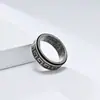 Anillo Giratorio de Acero Titanio con Patrón de la Gran Muralla Retro Explosiones Transfronterizas de Amazon Anillo de Dedo Descompresor con Patrón de Forma para Hombres