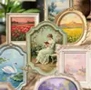 Pacote de Adesivos História Retrô: Série Caixa de Pintura para Colher Luz, Adesivos Decorativos DIY de Caixa de Pintura Vintage para Diários, 10 Folhas, 6 Designs