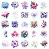 50 Adesivos Florais Coloridos a Laser, Filme Flash, Flores de Planta, Decoração Impermeável Criativa, Adesivos Guka para Diário DIY
