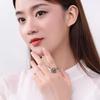 Anillo de Pareja S925 Plata Seis Palabras Verdad Anillo de Piedra Personalidad Agresiva Anillo Retro Ajuste de Abertura