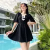 Traje de Baño Falda Entera Estilo Nuevo para Mujer Talla Grande Traje de Baño Cubre Vientre Adelgazante Bóxer Conservador Estilo Aguas Termales