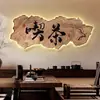 Novo Estilo Chinês Sala de Chá Pintura Decorativa Estilo Zen Layout de Estudo Pintura de Parede Pendurada Estética da Dinastia Song Meditação led Pintura de Lâmpada de Parede para Escritório