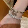 Pulsera "Time Mark" estilo francés, perla ultra brillante y diamantes, exquisita, lujo ligero, alta gama, joyería femenina suave y elegante
