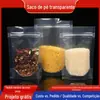 Em estoque saco plástico HD porca chá saco de comida saco selado zíper saco ziplock saco ziplock auto-sustentável transparente