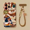 Cachorro Lindo con Cordón Adecuado para Funda de Teléfono Serie iPhone 17 Apple 18Pm iPhone 16 Dibujo Animado 15 Mujer