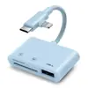 Lector de tarjetas OTG, adaptador tres en uno para teléfono móvil, tableta, ordenador, conexión tipo C a USB, convertidor SD TF