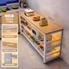 Estante de suelo multicapa para barra de bar, mesa estrecha con estantes, mesa de comedor, mesa divisoria para sala de estar, mesa larga simple de ocio para balcón