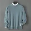 Baicai Rong 2026 Nuevo Suéter de Lana para Hombre Otoño/Invierno Cuello Semi Alto Casual Cálido Base de Punto para Negocios