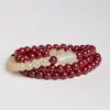 Fidelidad de fábrica púrpura cinabrio arena dorada arena imperial mineral en bruto pulsera de cuentas de Buda jade ágata pulsera multicírculo joyería recepción generación envío