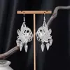 Pendientes Largos con Borlas de Imitación Plata Miao Estilo Étnico para Mujer, Mariposa Pavo Real Flor Pendientes Largos, Pendientes Estilo Bohemio para Fotografía de Viaje
