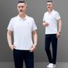 Camiseta de Manga Corta para Papá Traje Deportivo de Verano Camisa Polo de Seda Helada para Hombre Camisa Casual de Verano con Aire Acondicionado para Hombres de Mediana Edad y Adultos Mayores