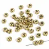 4x 7mm acrílico negro dorado cuentas de letras planas redondas hechas a mano rompecabezas accesorios diy collar con cuentas hechas a mano cuentas sueltas