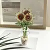 Mini Ramo de Girasol de Vidrio Adornos Arte en Vidrio Hecho a Mano Paisaje en Miniatura Decoración Curativa de Escritorio Pequeños Regalos