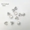 100 Piezas/Paquete Metal Flor Forma Pequeña Flor de Cinco Hojas Base Accesorios para Aretes Accesorios para Joyería DIY