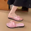 Nuevas Chanclas de Verano para Mujer, Nuevas de Lunares con Lazo, Modernas, Sencillas, para Uso Diario, Versátiles, de Playa, de Una Tira
