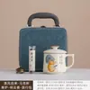 Taza de Cerámica Kiln Ru 'Suceden Cosas Buenas' Taza de Agua para Oficina Taza de Té de Gran Capacidad Empaque en Caja de Regalo Recuerdo de Negocio