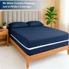 Ventas directas transfronterizas de fabricantes Cubierta de colchón impermeable a prueba de orina de cobertura total de seis lados de TPU con cremallera Ropa de cama para dormitorio