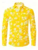 Nueva camisa floral de alta gama para hombre, de manga larga, elegante y guapa, corte slim, tallas grandes, estilo europeo y americano