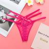 Calcinha Sexy de Renda Tamanho Grande Lindo Bumbum Roupa Íntima Feminina Transpassada Transparente Tentação Tanga de Tiras Finas Calcinha T 8030