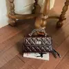 2026 Bolso de Cadena Retro de Moda de Nicho de Gama Alta con Patrón de Diamantes, Bolso de Hombro y Cruzado Versátil de Gran Capacidad