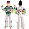 Fantasia infantil de Buzz Lightyear, sucesso de vendas internacionais, macacão para cosplay, ideal para apresentações e Halloween.