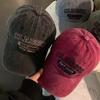 Gorra de béisbol retro americana lavada Denim gris para mujer Circunferencia de cabeza grande que hace que la cara parezca pequeña sombrero para hombre más gorra de visera ancha