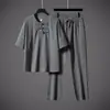 Verano 2026 Nuevo Estilo Chino Traje Tang para Hombre Tencel Lino Gama Alta Manga Corta Lujo Ligero Pantalones Largos Conjunto Casual para Hombre
