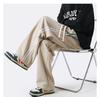 Calças esportivas estilo americano europeu e americano simples ins Casual estilo japonês primavera e outono estilo coreano com cordão costura solta calças casuais