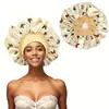 Gorro de punto para mujer de ala ancha, Gorro de quimioterapia elástico alto para belleza, Gorro de dormir de satén estampado con diseño de mariposas y flores, Transfronterizo