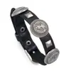 Pulseira de Couro com Cabeça de Leão Vintage Punk Motociclista Masculina com Fivela de Pino Acessórios de Personalidade Ousada Atacado
