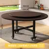 Mesa de Jantar Redonda Grande Dobrável com Bandeja Giratória para Uso Doméstico, Adequada para Espaços Pequenos, Mesa de Jantar Redonda Dobrável com Bandeja Móvel