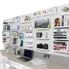 Estante de Almacenamiento de Escritorio Montado en la Pared DIY Gancho sin Taladro Estante de Tablero Perforado para Dormitorio Estante de Exhibición para Dormitorio Oficina