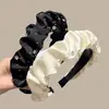 Diadema Plisada Corona Alta de Gipsofila para Mujer, Nuevo Pasador Francés Vintage de Estilo Veraniego para Celebridades de Internet, Diadema Elegante