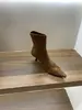 Botines de tacón alto, punta fina, gamuza, color caqui, corte ajustado, zapatos de mujer, nueva colección de otoño 2026, botines cortos estilo coreano