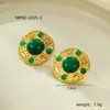 Pendientes Antiguos Europeos y Americanos Transfronterizos Esmeralda Retro Francés Acero Inoxidable de Alto Grado Pendientes de Acero Inoxidable Pendientes Extranjeros