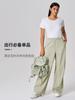 Pantalones casuales holgados para mujer, pantalones rectos de pierna ancha transpirables de secado rápido con cordones en los pies, pantalones deportivos de montañismo para exteriores D25078
